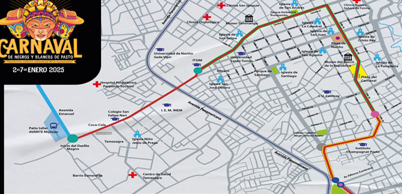 En Pasto cambian recorrido de la senda del Carnaval de Negros y Blancos 2025