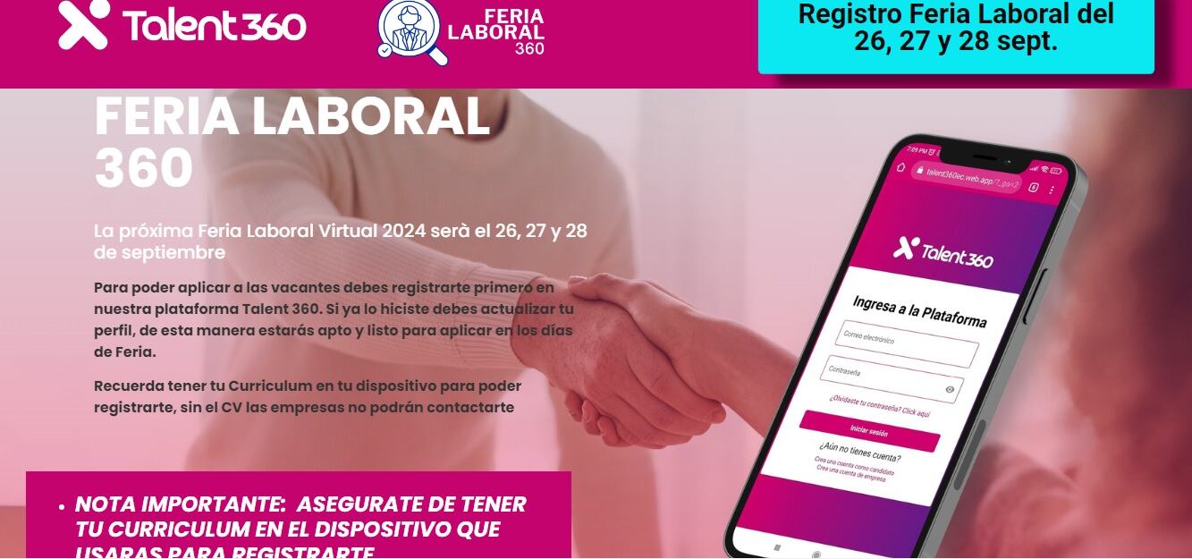 Feria virtual de empleo en Ecuador: Más de 1.000 vacantes para postular del 26 al 28 de septiembre del 2024 | Economía | Noticias